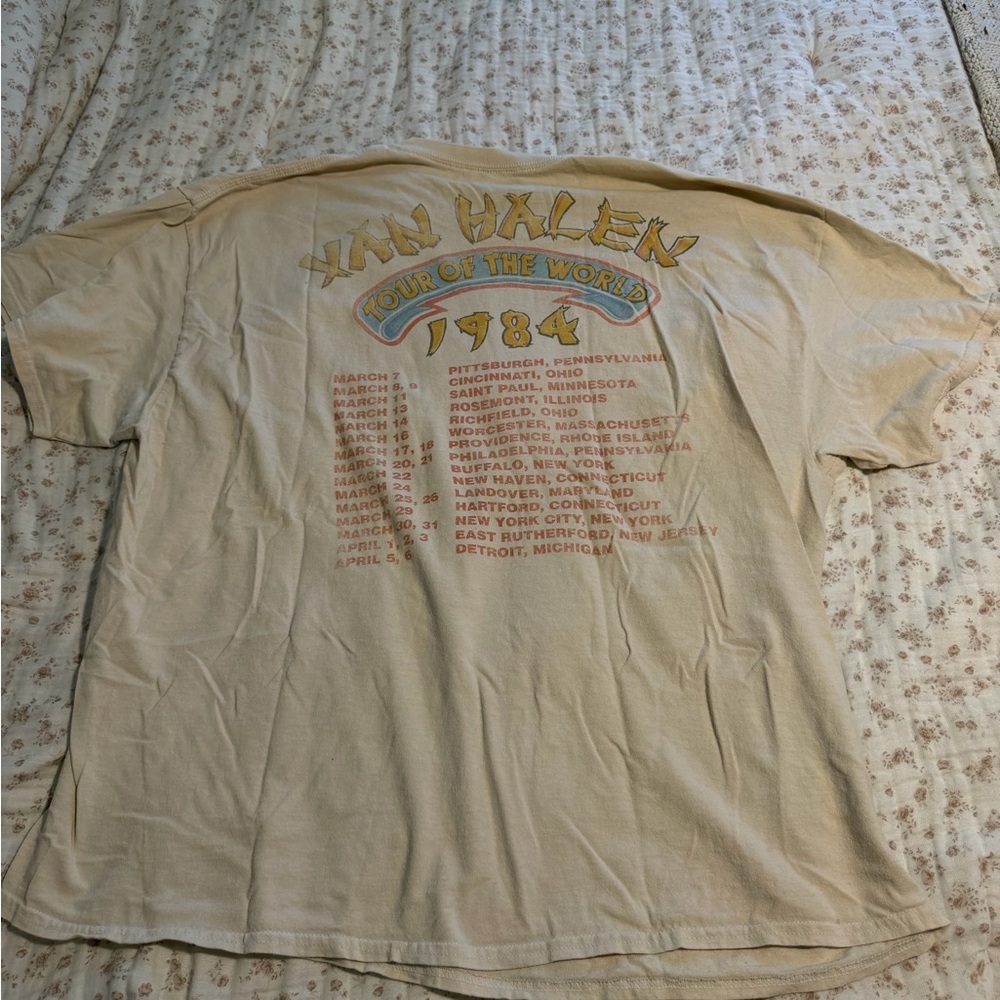 Van Halen 1984 Tour Tee - Cream Graphic Shirt - Picture 3 of 6
